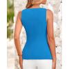 imageBTFBM Womens Sleeveless Suit Vests Dressy Casual Square Neck Business Work Waistcoat Summer Button Up Blazer Vest TopsBlue