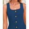 imageBTFBM Womens Sleeveless Suit Vests Dressy Casual Square Neck Business Work Waistcoat Summer Button Up Blazer Vest TopsDark Blue