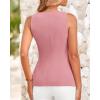 imageBTFBM Womens Sleeveless Suit Vests Dressy Casual Square Neck Business Work Waistcoat Summer Button Up Blazer Vest TopsPink
