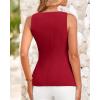 imageBTFBM Womens Sleeveless Suit Vests Dressy Casual Square Neck Business Work Waistcoat Summer Button Up Blazer Vest TopsRed