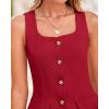 imageBTFBM Womens Sleeveless Suit Vests Dressy Casual Square Neck Business Work Waistcoat Summer Button Up Blazer Vest TopsRed