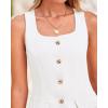 imageBTFBM Womens Sleeveless Suit Vests Dressy Casual Square Neck Business Work Waistcoat Summer Button Up Blazer Vest TopsWhite