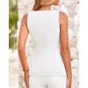 imageBTFBM Womens Sleeveless Suit Vests Dressy Casual Square Neck Business Work Waistcoat Summer Button Up Blazer Vest TopsWhite