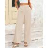 imageBTFBM Womens Wide Leg Pants Dressy Casual Elastic High Waisted Palazzo Business Lounge Trousers with PocketsSolid Beige