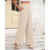 imageBTFBM Womens Wide Leg Pants Dressy Casual Elastic High Waisted Palazzo Business Lounge Trousers with PocketsSolid Beige