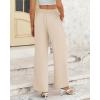 imageBTFBM Womens Wide Leg Pants Dressy Casual Elastic High Waisted Palazzo Business Lounge Trousers with PocketsSolid Beige