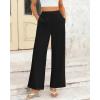 imageBTFBM Womens Wide Leg Pants Dressy Casual Elastic High Waisted Palazzo Business Lounge Trousers with PocketsSolid Black