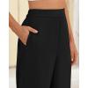imageBTFBM Womens Wide Leg Pants Dressy Casual Elastic High Waisted Palazzo Business Lounge Trousers with PocketsSolid Black