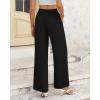 imageBTFBM Womens Wide Leg Pants Dressy Casual Elastic High Waisted Palazzo Business Lounge Trousers with PocketsSolid Black