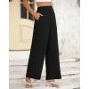 imageBTFBM Womens Wide Leg Pants Dressy Casual Elastic High Waisted Palazzo Business Lounge Trousers with PocketsSolid Black