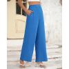 imageBTFBM Womens Wide Leg Pants Dressy Casual Elastic High Waisted Palazzo Business Lounge Trousers with PocketsSolid Blue