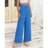 imageBTFBM Womens Wide Leg Pants Dressy Casual Elastic High Waisted Palazzo Business Lounge Trousers with PocketsSolid Blue