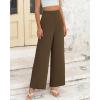 imageBTFBM Womens Wide Leg Pants Dressy Casual Elastic High Waisted Palazzo Business Lounge Trousers with PocketsSolid Coffee