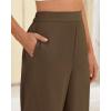 imageBTFBM Womens Wide Leg Pants Dressy Casual Elastic High Waisted Palazzo Business Lounge Trousers with PocketsSolid Coffee