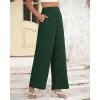 imageBTFBM Womens Wide Leg Pants Dressy Casual Elastic High Waisted Palazzo Business Lounge Trousers with PocketsSolid Dark Green