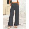 imageBTFBM Womens Wide Leg Pants Dressy Casual Elastic High Waisted Palazzo Business Lounge Trousers with PocketsSolid Dark Grey