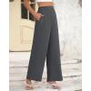 imageBTFBM Womens Wide Leg Pants Dressy Casual Elastic High Waisted Palazzo Business Lounge Trousers with PocketsSolid Dark Grey