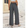 imageBTFBM Womens Wide Leg Pants Dressy Casual Elastic High Waisted Palazzo Business Lounge Trousers with PocketsSolid Dark Grey