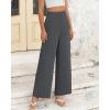 imageBTFBM Womens Wide Leg Pants Dressy Casual Elastic High Waisted Palazzo Business Lounge Trousers with PocketsSolid Dark Grey