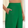 imageBTFBM Womens Wide Leg Pants Dressy Casual Elastic High Waisted Palazzo Business Lounge Trousers with PocketsSolid Green