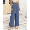 imageBTFBM Womens Wide Leg Pants Dressy Casual Elastic High Waisted Palazzo Business Lounge Trousers with PocketsSolid Grey Blue