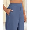 imageBTFBM Womens Wide Leg Pants Dressy Casual Elastic High Waisted Palazzo Business Lounge Trousers with PocketsSolid Grey Blue