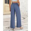 imageBTFBM Womens Wide Leg Pants Dressy Casual Elastic High Waisted Palazzo Business Lounge Trousers with PocketsSolid Grey Blue