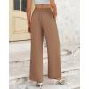 imageBTFBM Womens Wide Leg Pants Dressy Casual Elastic High Waisted Palazzo Business Lounge Trousers with PocketsSolid Khaki
