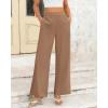 imageBTFBM Womens Wide Leg Pants Dressy Casual Elastic High Waisted Palazzo Business Lounge Trousers with PocketsSolid Khaki