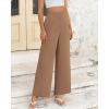 imageBTFBM Womens Wide Leg Pants Dressy Casual Elastic High Waisted Palazzo Business Lounge Trousers with PocketsSolid Khaki
