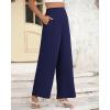 imageBTFBM Womens Wide Leg Pants Dressy Casual Elastic High Waisted Palazzo Business Lounge Trousers with PocketsSolid Navy