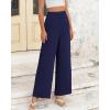 imageBTFBM Womens Wide Leg Pants Dressy Casual Elastic High Waisted Palazzo Business Lounge Trousers with PocketsSolid Navy