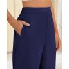 imageBTFBM Womens Wide Leg Pants Dressy Casual Elastic High Waisted Palazzo Business Lounge Trousers with PocketsSolid Navy