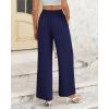 imageBTFBM Womens Wide Leg Pants Dressy Casual Elastic High Waisted Palazzo Business Lounge Trousers with PocketsSolid Navy