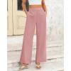 imageBTFBM Womens Wide Leg Pants Dressy Casual Elastic High Waisted Palazzo Business Lounge Trousers with PocketsSolid Pink