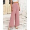 imageBTFBM Womens Wide Leg Pants Dressy Casual Elastic High Waisted Palazzo Business Lounge Trousers with PocketsSolid Pink