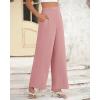 imageBTFBM Womens Wide Leg Pants Dressy Casual Elastic High Waisted Palazzo Business Lounge Trousers with PocketsSolid Pink