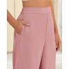 imageBTFBM Womens Wide Leg Pants Dressy Casual Elastic High Waisted Palazzo Business Lounge Trousers with PocketsSolid Pink