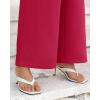 imageBTFBM Womens Wide Leg Pants Dressy Casual Elastic High Waisted Palazzo Business Lounge Trousers with PocketsSolid Rose Red