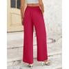 imageBTFBM Womens Wide Leg Pants Dressy Casual Elastic High Waisted Palazzo Business Lounge Trousers with PocketsSolid Rose Red