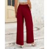 imageBTFBM Womens Wide Leg Pants Dressy Casual Elastic High Waisted Palazzo Business Lounge Trousers with PocketsSolid Wine Red