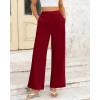 imageBTFBM Womens Wide Leg Pants Dressy Casual Elastic High Waisted Palazzo Business Lounge Trousers with PocketsSolid Wine Red