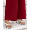 imageBTFBM Womens Wide Leg Pants Dressy Casual Elastic High Waisted Palazzo Business Lounge Trousers with PocketsSolid Wine Red