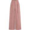 imageBTFBM Women Wide Leg Dress Pants 2025 High Waisted Button Pleated Business Casual Trousers Office Work Palazzo PantsPink