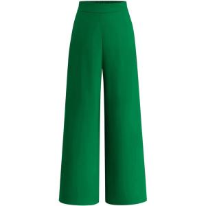imageBTFBM Womens Wide Leg Pants Dressy Casual Elastic High Waisted Palazzo Business Lounge Trousers with PocketsSolid Green