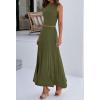 imageBTFBM 2 Piece Skirt Sets For Women 2025 Summer Spring Dresses Resort Vacation Curise Outfits Tank Top Maxi Skirt SetArmy Green