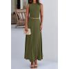 imageBTFBM 2 Piece Skirt Sets For Women 2025 Summer Spring Dresses Resort Vacation Curise Outfits Tank Top Maxi Skirt SetArmy Green