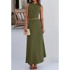 imageBTFBM 2 Piece Skirt Sets For Women 2025 Summer Spring Dresses Resort Vacation Curise Outfits Tank Top Maxi Skirt SetArmy Green