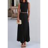 imageBTFBM 2 Piece Skirt Sets For Women 2025 Summer Spring Dresses Resort Vacation Curise Outfits Tank Top Maxi Skirt SetBlack