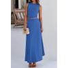imageBTFBM 2 Piece Skirt Sets For Women 2025 Summer Spring Dresses Resort Vacation Curise Outfits Tank Top Maxi Skirt SetBlue